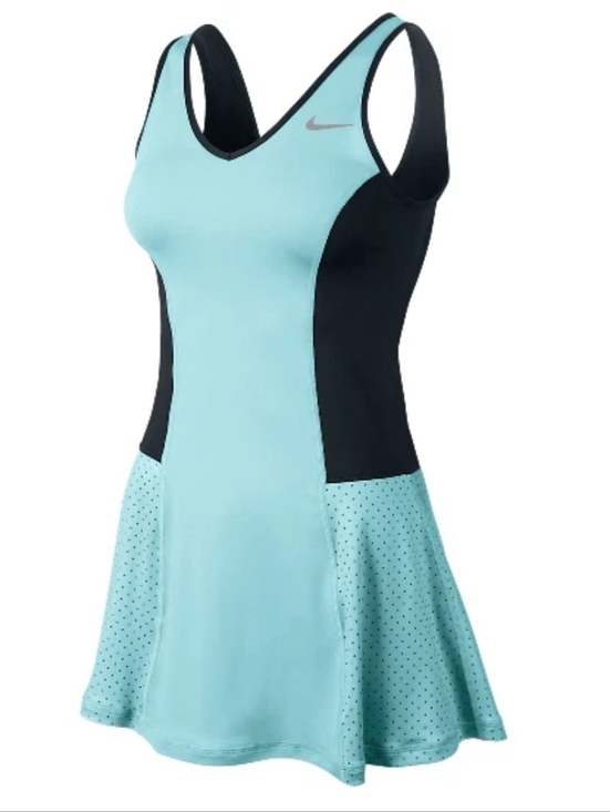 Nike Dresses & Skirts - NEW Nike Black Dri-FIT Aqua & Black Athleisure Athletic Tennis Dress - Small